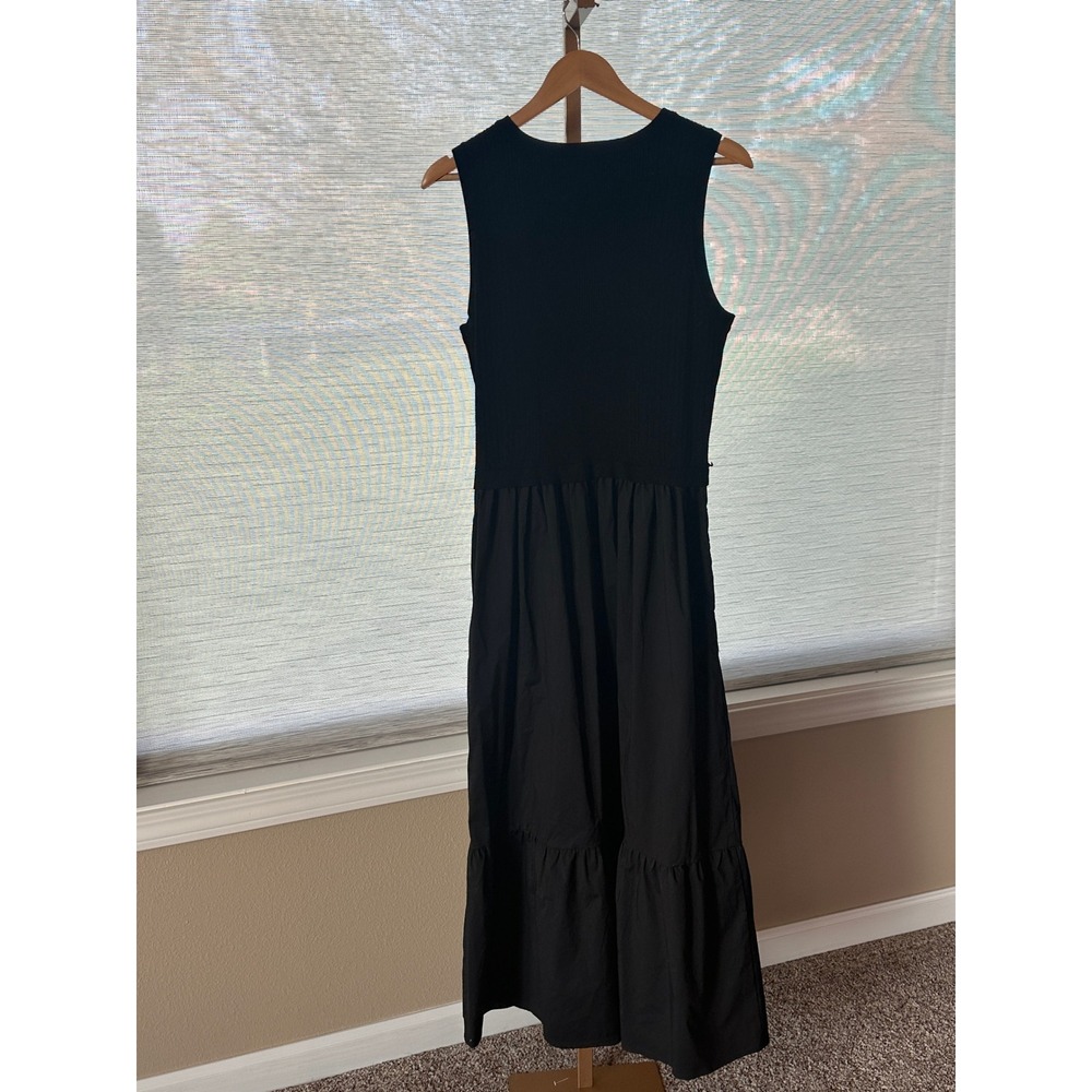 Isaac Mizrahi New York Black Maxi Dress Sleeveless Ribbed Tiered Casual‎